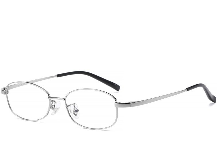 Lunettes rectangulaires en titane argenté #BS1913-0340