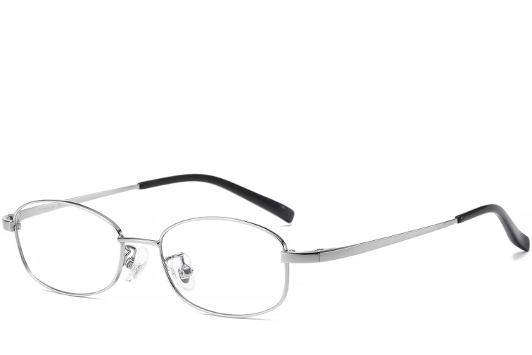 Rechteckige silberfarbene Titanbrille #BS1913-0340