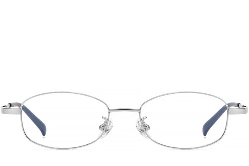 Lunettes rectangulaires en titane argenté #BS1913-0340