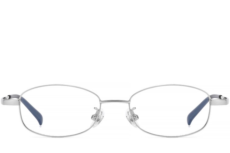 Lunettes rectangulaires en titane argenté #BS1913-0340