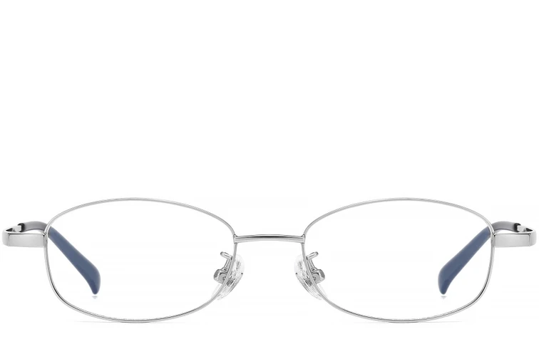 Rechteckige silberfarbene Titanbrille #BS1913-0340