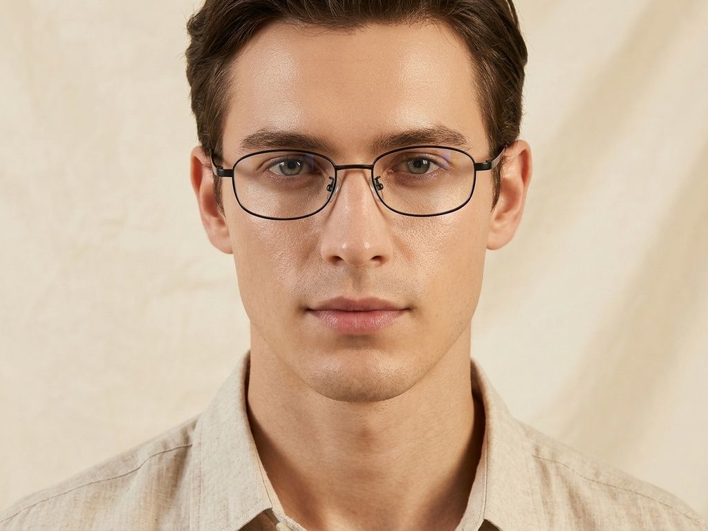 Rectangular Black Titanium Glasses #BS1913-0341
