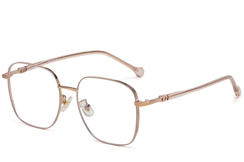 Lunettes rectangulaires en métal brun #BS1913-0342