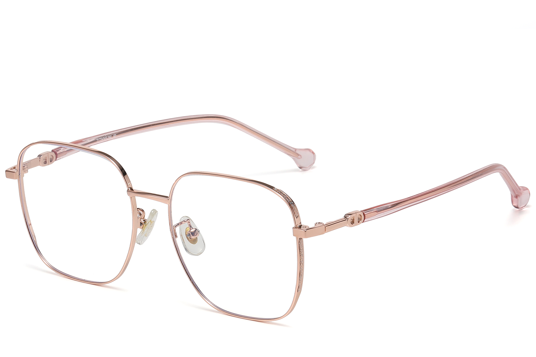 Rectangular Pink Metal Glasses #BS1913-0343