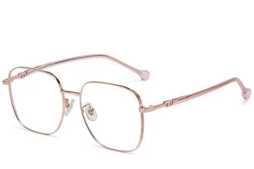 Lunettes rectangulaires en métal rose #BS1913-0343