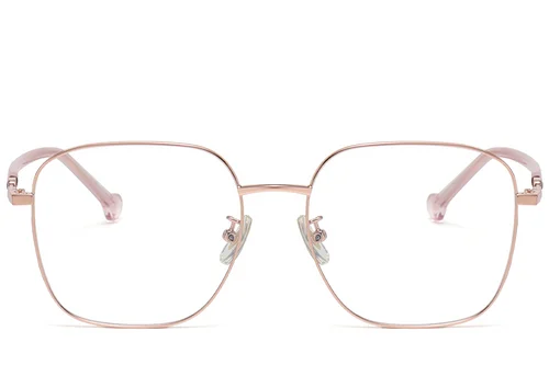 Lunettes rectangulaires en métal rose #BS1913-0343