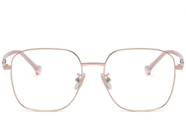 Rectangular Pink Metal Glasses #BS1913-0343