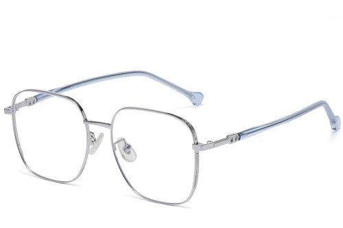 Rectangular Silver Metal Glasses #BS1913-0344
