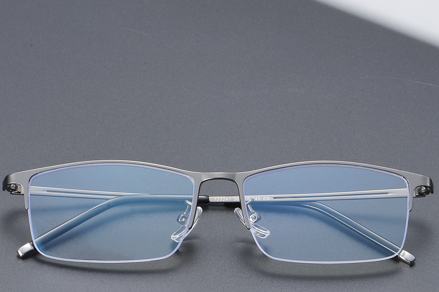 Semi-rimless Gray Titanium Glasses #BS1913-0346