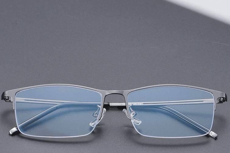 Halbrandlose graue Titanbrille #BS1913-0346