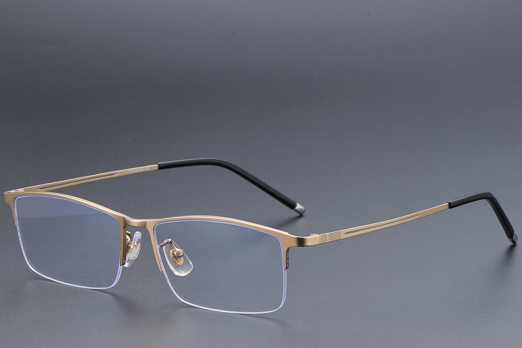 Semi-rimless Golden Titanium Glasses #BS1913-0347