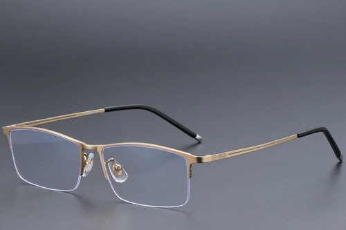 Semi-rimless Golden Titanium Glasses #BS1913-0347