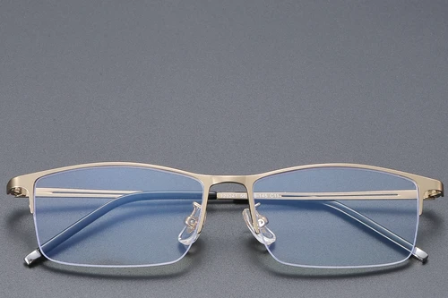 Semi-rimless Golden Titanium Glasses #BS1913-0347