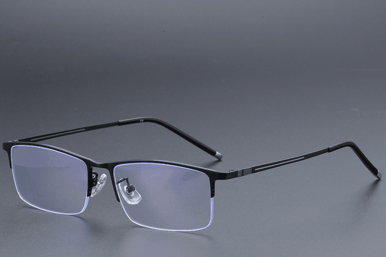 Semi-rimless Black Titanium Glasses #BS1913-0348