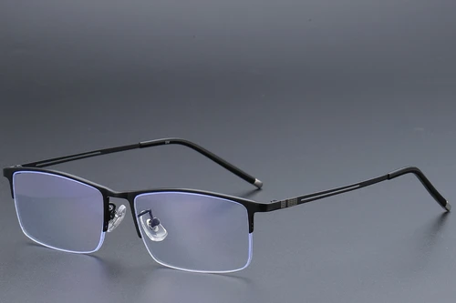 Lunettes semi-cerclées en titane noir #BS1913-0348