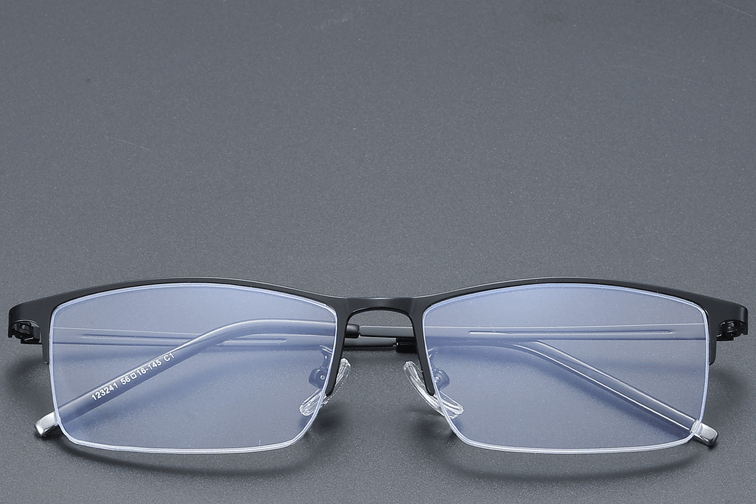 Semi-rimless Black Titanium Glasses #BS1913-0348