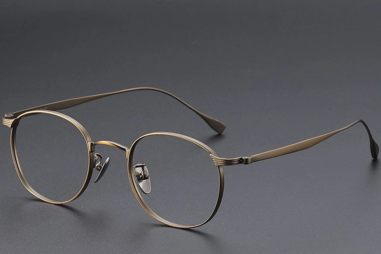 Oval Brown Titanium Glasses #BS1913-0349