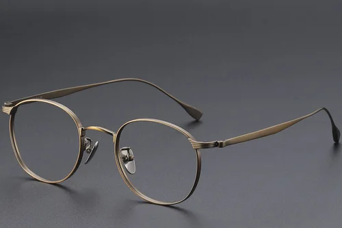 Lunettes ovales en titane brun #BS1913-0349