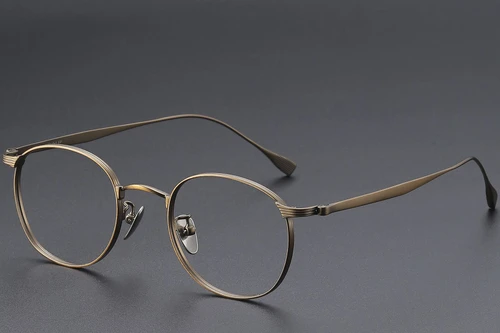 Oval Brown Titanium Glasses #BS1913-0349