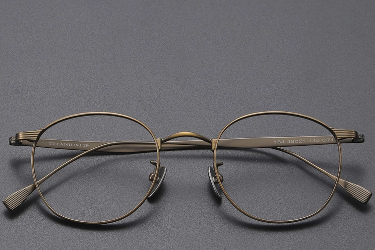 Oval Brown Titanium Glasses #BS1913-0349