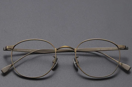 Lunettes ovales en titane brun #BS1913-0349