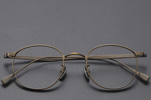 Oval Brown Titanium Glasses #BS1913-0349