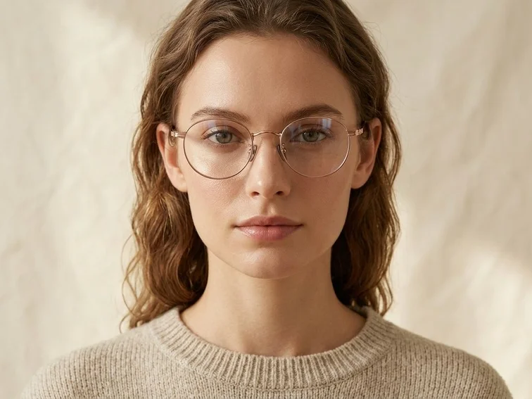 Gafas ovaladas de titanio rosa #BS1913-0350