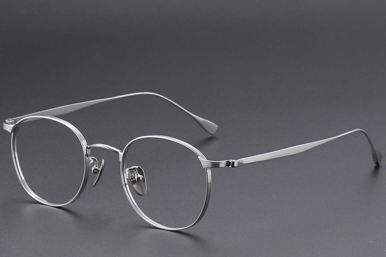 Oval Silver Titanium Glasses #BS1913-0352