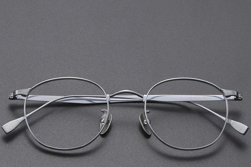 Oval Silver Titanium Glasses #BS1913-0352