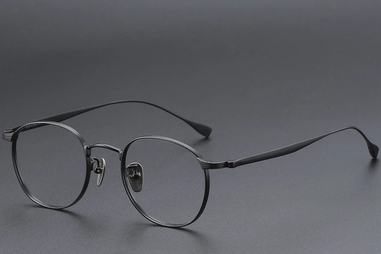 Oval Black Titanium Glasses #BS1913-0353