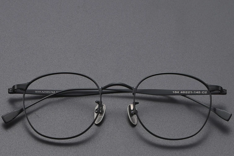 Oval Black Titanium Glasses #BS1913-0353