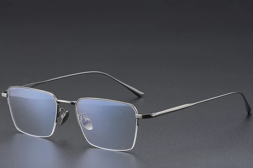 Semi-rimless Gray Titanium Glasses #BS1913-0354