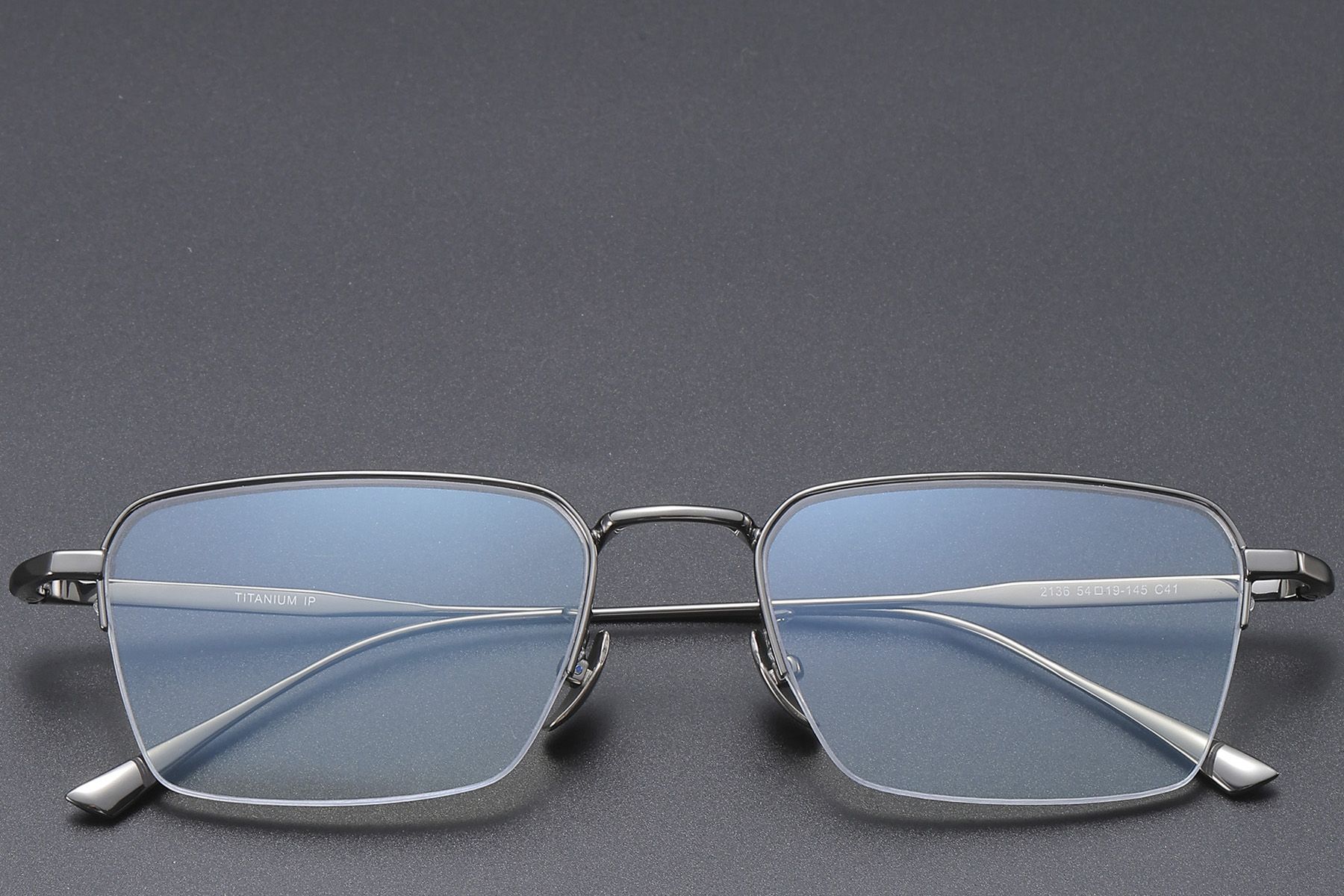 Gafas de titanio gris semi al aire #BS1913-0354
