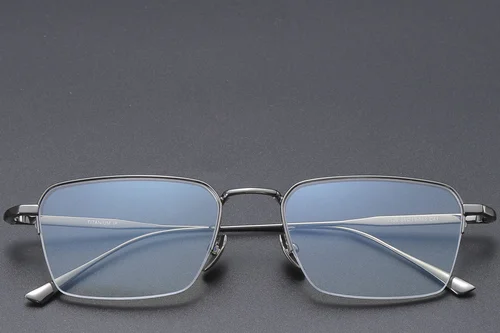 Lunettes semi-cerclées en titane gris #BS1913-0354
