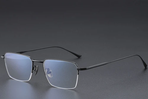 Semi-rimless Black Titanium Glasses #BS1913-0357