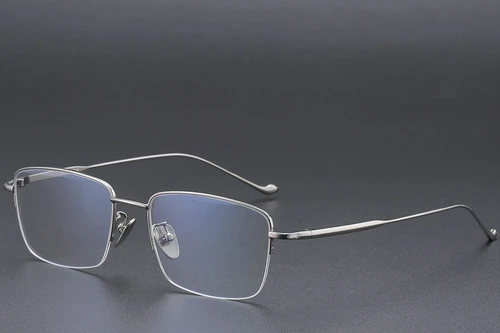 Semi-rimless Gray Titanium Glasses #BS1913-0358