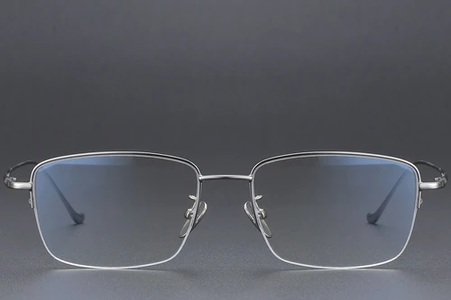 Semi-rimless Gray Titanium Glasses #BS1913-0358
