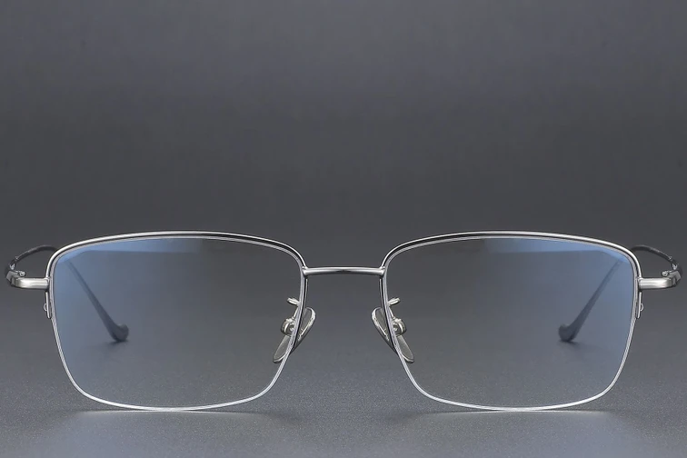 Semi-rimless Gray Titanium Glasses #BS1913-0358