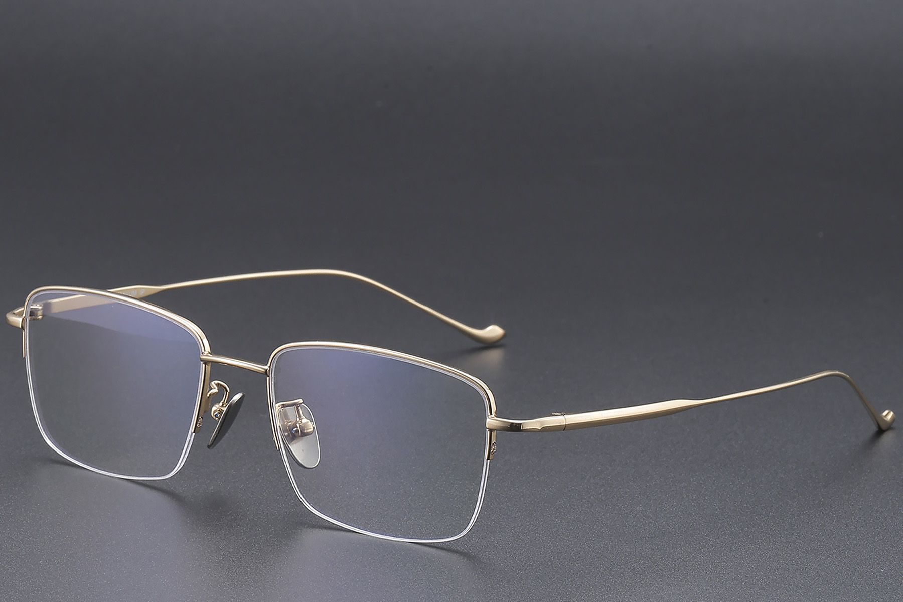 Halbrandlose goldene Titanbrille #BS1913-0359