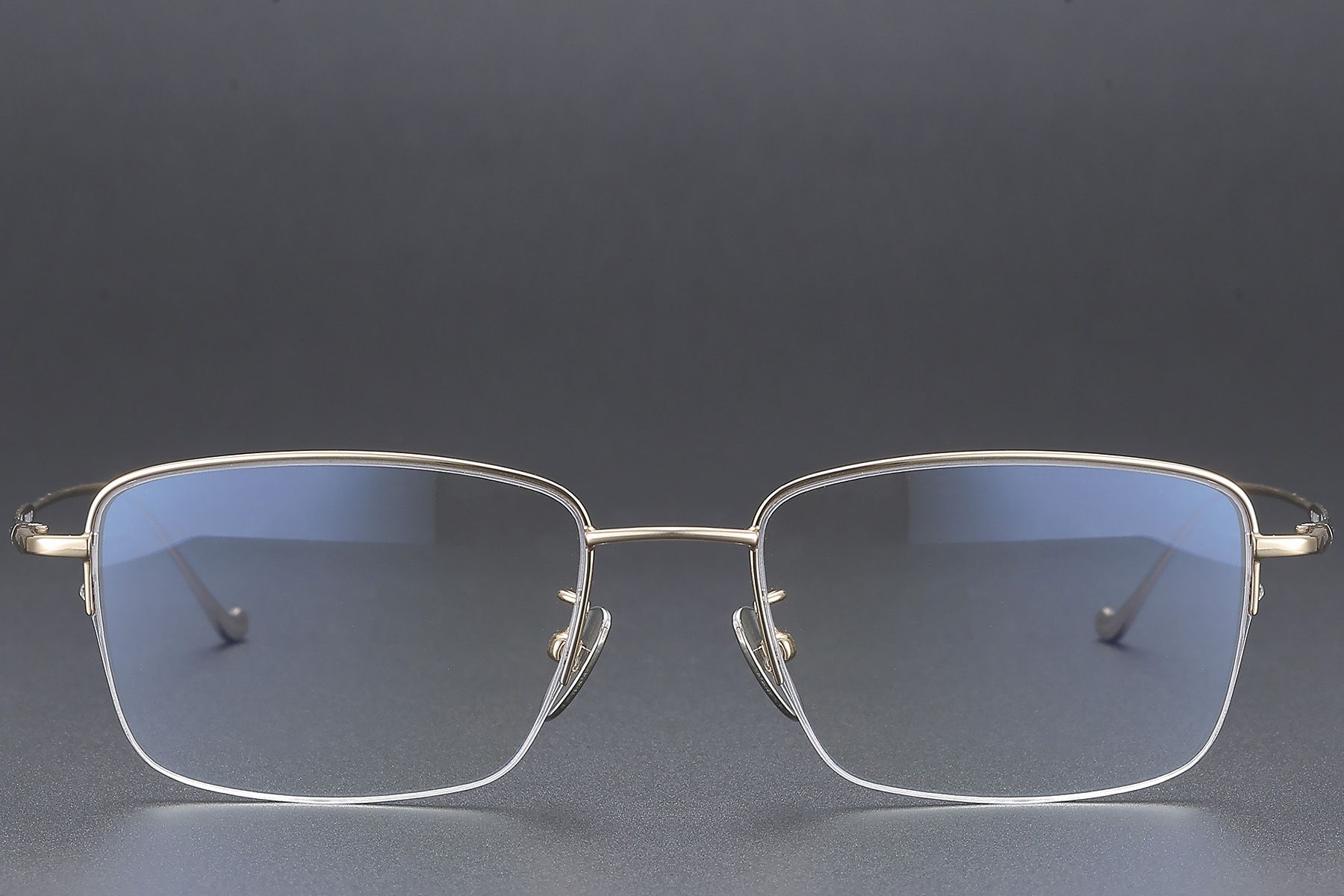 Halbrandlose goldene Titanbrille #BS1913-0359