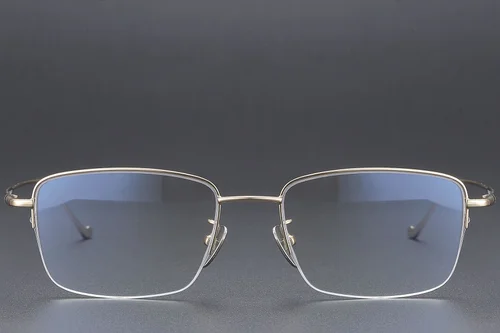 Lunettes semi-cerclées en titane doré #BS1913-0359