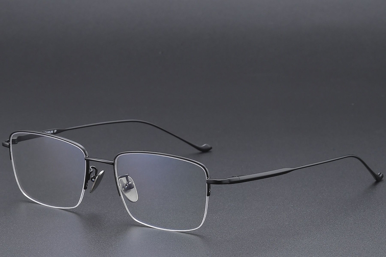 Semi-rimless Black Titanium Glasses #BS1913-0361