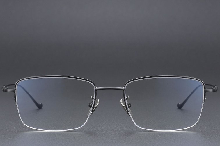 Semi-rimless Black Titanium Glasses #BS1913-0361