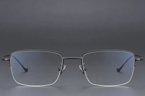 Lunettes semi-cerclées en titane noir #BS1913-0361