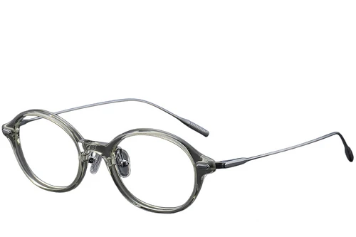 Oval Green Titanium Glasses #BS1913-0363