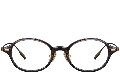 Lunettes ovales en titane brun #BS1913-0364