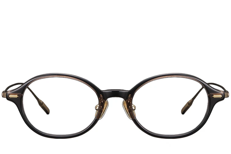 Oval Brown Titanium Glasses #BS1913-0364