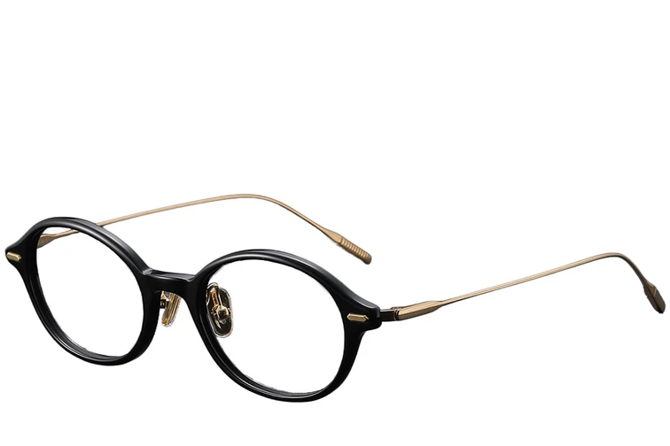 Gafas ovaladas de titanio negro #BS1913-0365