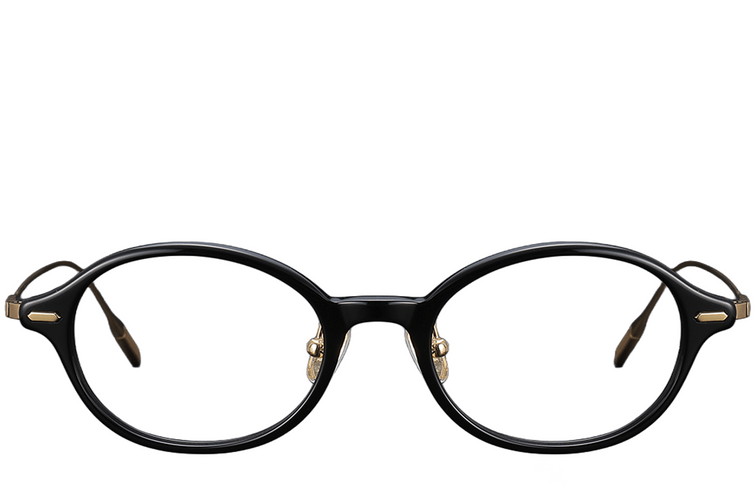 Oval Black Titanium Glasses #BS1913-0365