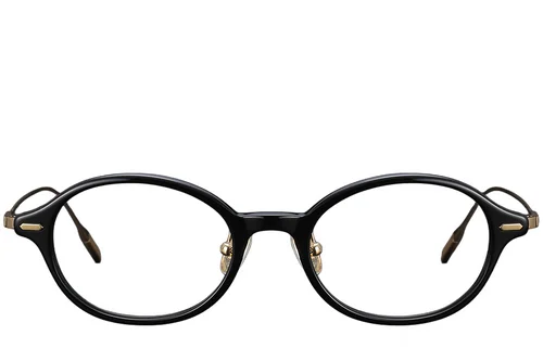 Lunettes ovales en titane noir #BS1913-0365